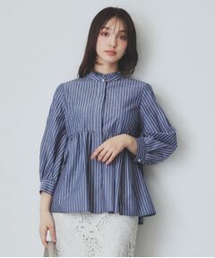 index / インデックス シャツ・ブラウス | 《6color》フリルバンドカラーペプラムブラウス【洗濯機洗い可/イージーアイロン/防シワ】