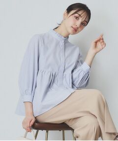 index / インデックス シャツ・ブラウス | 《6color》フリルバンドカラーペプラムブラウス【洗濯機洗い可/イージーアイロン/防シワ】