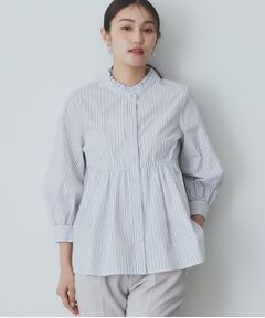 index / インデックス シャツ・ブラウス | 《6color》フリルバンドカラーペプラムブラウス【洗濯機洗い可/イージーアイロン/防シワ】