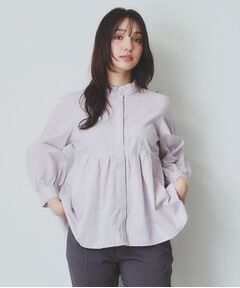 index / インデックス シャツ・ブラウス | 《6color》フリルバンドカラーペプラムブラウス【洗濯機洗い可/イージーアイロン/防シワ】