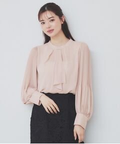 index / インデックス シャツ・ブラウス | ボウタイプリーツスリーブ柄アソートブラウス【洗濯機可・イージーアイロン】