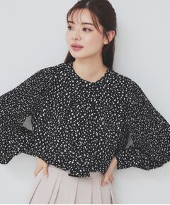 index / インデックス シャツ・ブラウス | ボウタイプリーツスリーブ柄アソートブラウス【洗濯機可・イージーアイロン】
