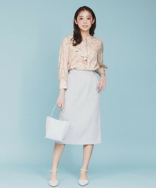 index / インデックス シャツ・ブラウス | フラワーフリルボウタイブラウス【洗濯機洗い可】 | 詳細10