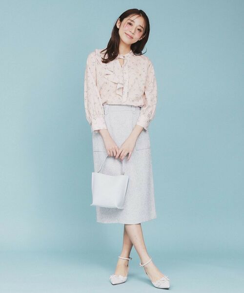 index / インデックス シャツ・ブラウス | フラワーフリルボウタイブラウス【洗濯機洗い可】 | 詳細11