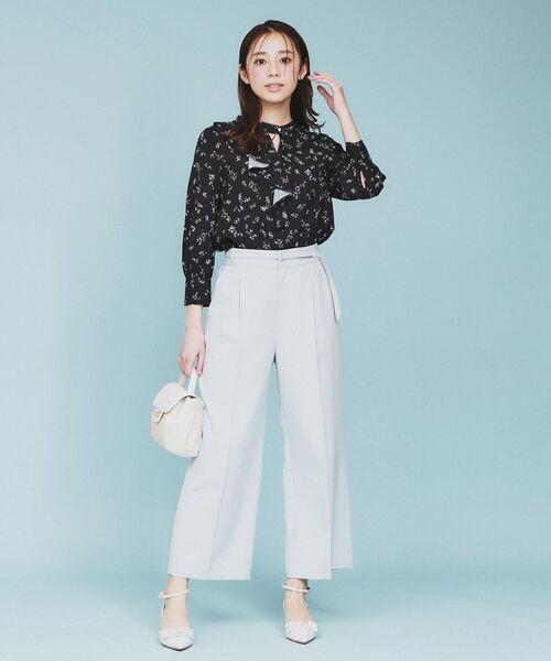 index / インデックス シャツ・ブラウス | フラワーフリルボウタイブラウス【洗濯機洗い可】 | 詳細6