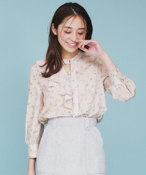 index / インデックス シャツ・ブラウス | フラワーフリルボウタイブラウス【洗濯機洗い可】 | 詳細9