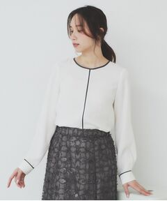 index / インデックス シャツ・ブラウス | バイカラーパイピングブラウス【洗濯機洗い可】