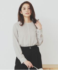 index / インデックス シャツ・ブラウス | バイカラーパイピングブラウス【洗濯機洗い可】