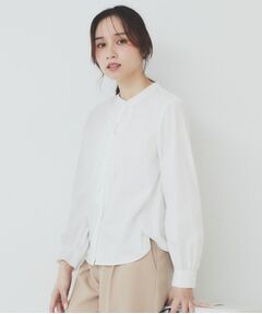 index / インデックス シャツ・ブラウス | 《andGIRL掲載》フリルバンドカラーシャツ【洗濯機洗い可】