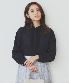 index / インデックス シャツ・ブラウス | 《andGIRL掲載》フリルバンドカラーシャツ【洗濯機洗い可】