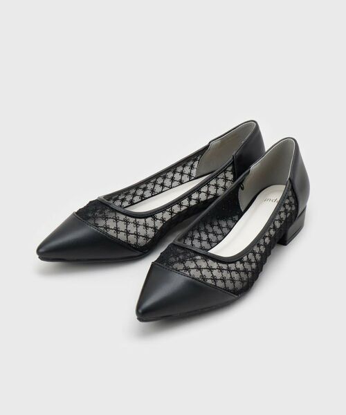 index/インデックス レースチュールフラットパンプス ブラック(019) 03(24.0~24.5㎝) index/インデックス レースチュールフラットパンプス ブラック(019) 03(24.0~24.5㎝)