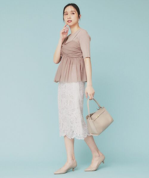 index / インデックス ニット・セーター | 《ツインセット》アシメチュールキャミ×ラメリブニット【洗濯機洗い可】 | 詳細14