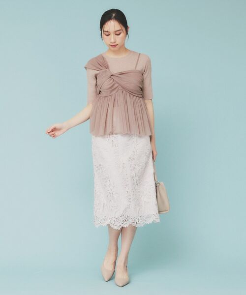 index / インデックス ニット・セーター | 《ツインセット》アシメチュールキャミ×ラメリブニット【洗濯機洗い可】 | 詳細15