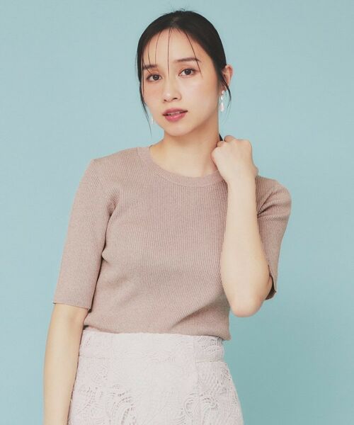 index / インデックス ニット・セーター | 《ツインセット》アシメチュールキャミ×ラメリブニット【洗濯機洗い可】 | 詳細16