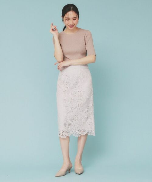 index / インデックス ニット・セーター | 《ツインセット》アシメチュールキャミ×ラメリブニット【洗濯機洗い可】 | 詳細17