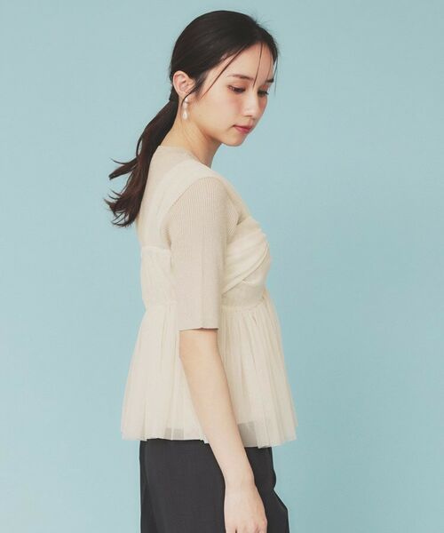 index / インデックス ニット・セーター | 《ツインセット》アシメチュールキャミ×ラメリブニット【洗濯機洗い可】 | 詳細20