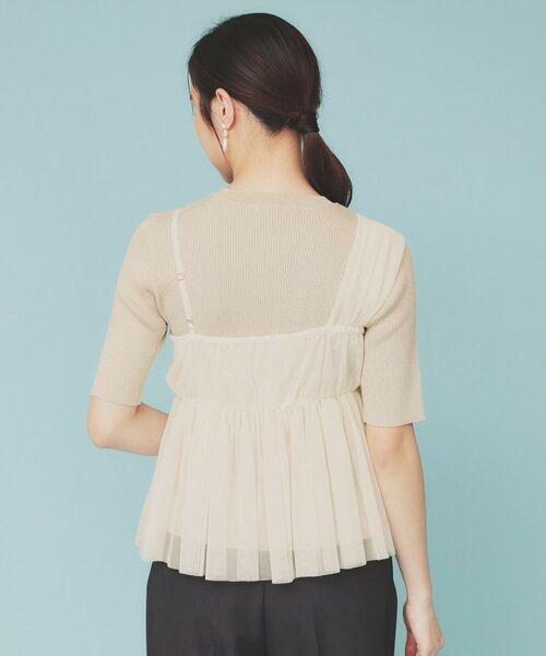 index / インデックス ニット・セーター | 《ツインセット》アシメチュールキャミ×ラメリブニット【洗濯機洗い可】 | 詳細21