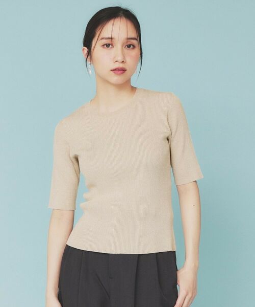 index / インデックス ニット・セーター | 《ツインセット》アシメチュールキャミ×ラメリブニット【洗濯機洗い可】 | 詳細27
