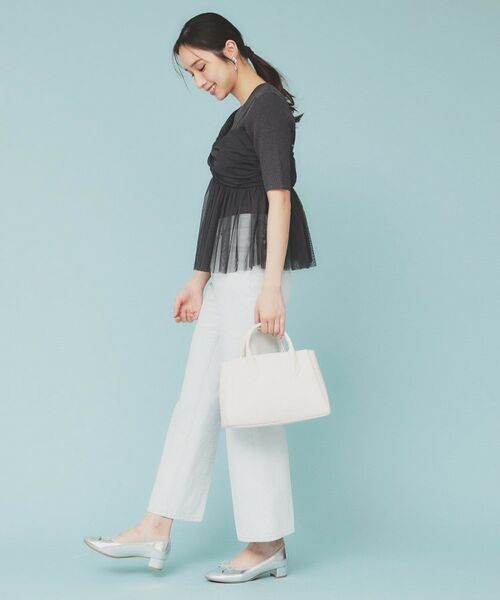 index / インデックス ニット・セーター | 《ツインセット》アシメチュールキャミ×ラメリブニット【洗濯機洗い可】 | 詳細3