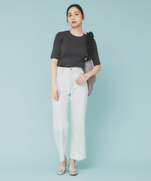 index / インデックス ニット・セーター | 《ツインセット》アシメチュールキャミ×ラメリブニット【洗濯機洗い可】 | 詳細5