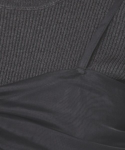 index / インデックス ニット・セーター | 《ツインセット》アシメチュールキャミ×ラメリブニット【洗濯機洗い可】 | 詳細6