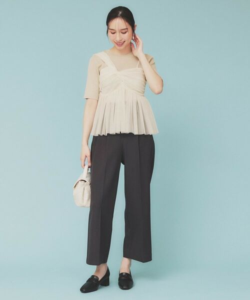 index / インデックス ニット・セーター | 《ツインセット》アシメチュールキャミ×ラメリブニット【洗濯機洗い可】 | 詳細8