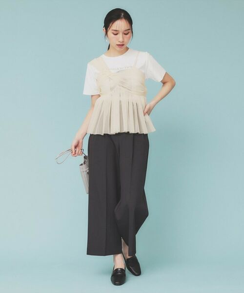 index / インデックス ニット・セーター | 《ツインセット》アシメチュールキャミ×ラメリブニット【洗濯機洗い可】 | 詳細9