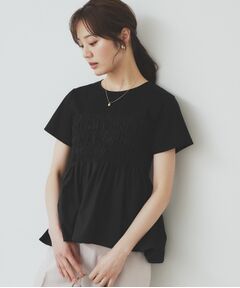 index / インデックス カットソー | シャーリングドッキングペプラムトップス【洗濯機洗い可】