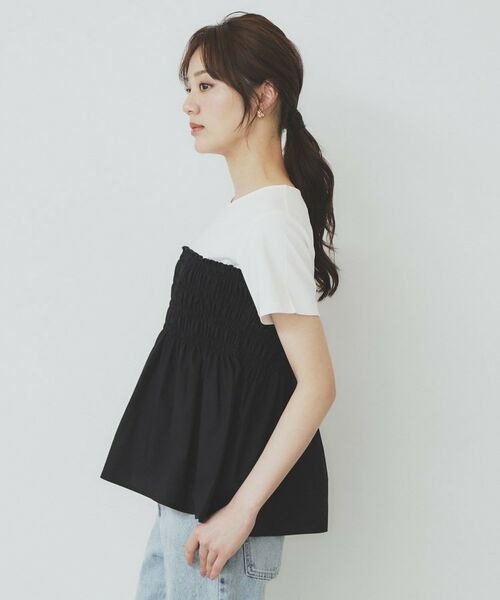 index / インデックス カットソー | シャーリングドッキングペプラムトップス【洗濯機洗い可】 | 詳細17