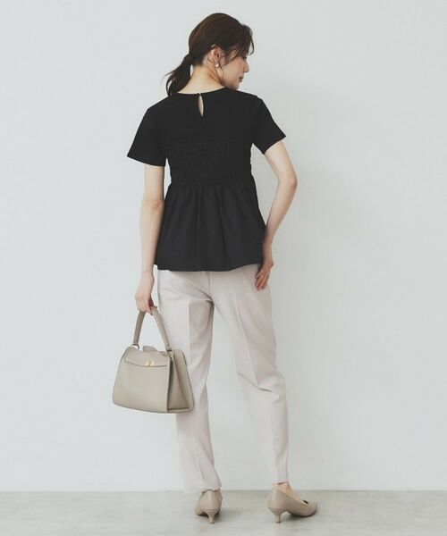 index / インデックス カットソー | シャーリングドッキングペプラムトップス【洗濯機洗い可】 | 詳細5