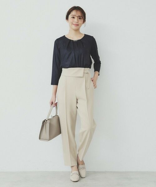 index / インデックス シャツ・ブラウス | パール調チェーン付きフロントタックトップス【洗濯機洗い可】 | 詳細10