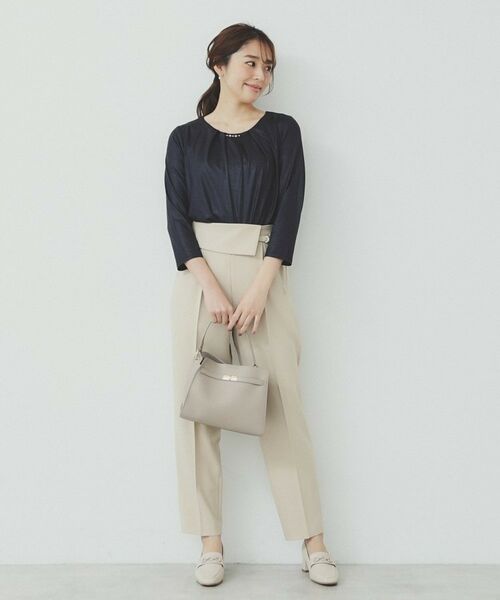 index / インデックス シャツ・ブラウス | パール調チェーン付きフロントタックトップス【洗濯機洗い可】 | 詳細11