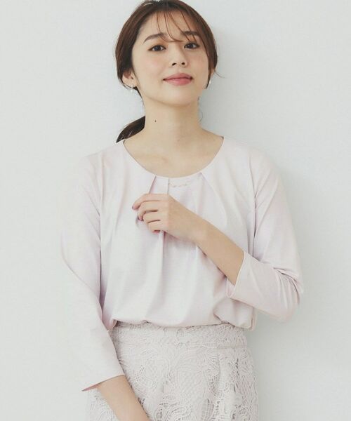 index / インデックス シャツ・ブラウス | パール調チェーン付きフロントタックトップス【洗濯機洗い可】 | 詳細13
