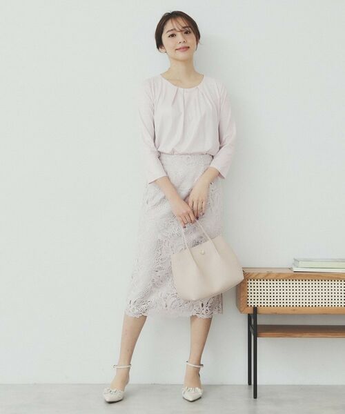 index / インデックス シャツ・ブラウス | パール調チェーン付きフロントタックトップス【洗濯機洗い可】 | 詳細14