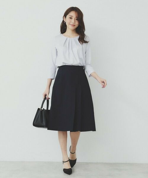 index / インデックス シャツ・ブラウス | パール調チェーン付きフロントタックトップス【洗濯機洗い可】 | 詳細6