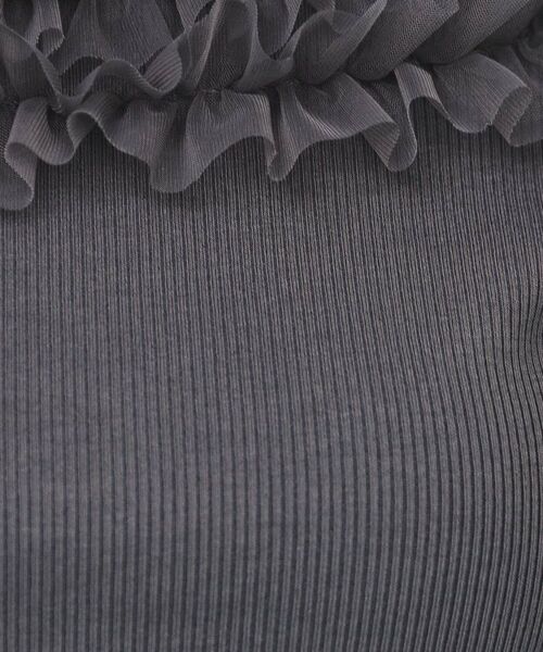 index / インデックス カットソー | 《美人百花掲載》チュールフリルリブトップス【洗濯機洗い可】 | 詳細10