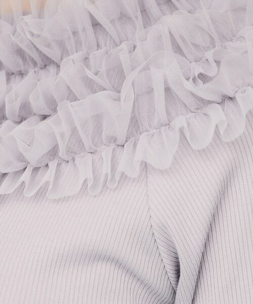 index / インデックス カットソー | 《美人百花掲載》チュールフリルリブトップス【洗濯機洗い可】 | 詳細14