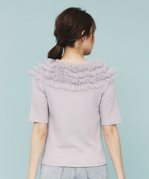 index / インデックス カットソー | 《美人百花掲載》チュールフリルリブトップス【洗濯機洗い可】 | 詳細17