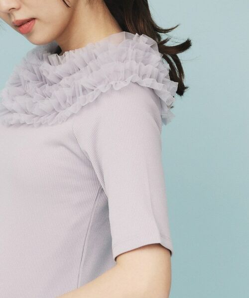 index / インデックス カットソー | 《美人百花掲載》チュールフリルリブトップス【洗濯機洗い可】 | 詳細19