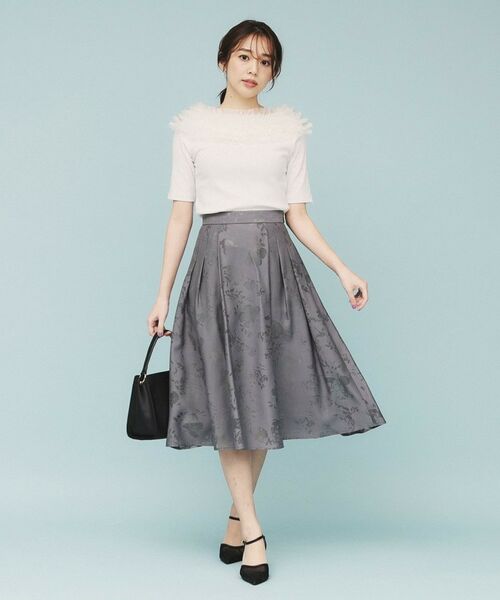 index / インデックス カットソー | 《美人百花掲載》チュールフリルリブトップス【洗濯機洗い可】 | 詳細5