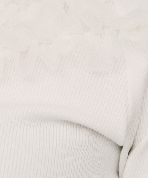 index / インデックス カットソー | 《美人百花掲載》チュールフリルリブトップス【洗濯機洗い可】 | 詳細6