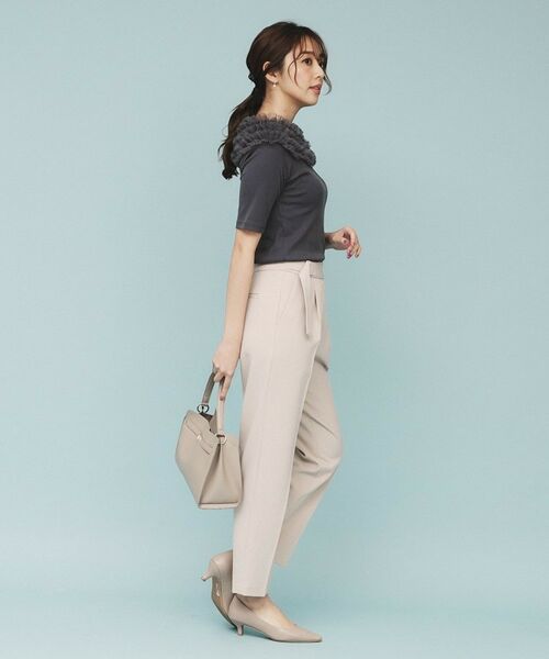 index / インデックス カットソー | 《美人百花掲載》チュールフリルリブトップス【洗濯機洗い可】 | 詳細9