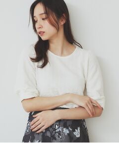 index / インデックス カットソー | シボジャカードタックギャザートップス【洗濯機洗い可】