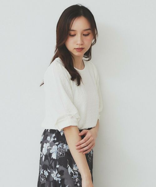 index / インデックス カットソー | シボジャカードタックギャザートップス【洗濯機洗い可】 | 詳細1