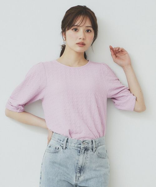 index / インデックス カットソー | シボジャカードタックギャザートップス【洗濯機洗い可】 | 詳細13