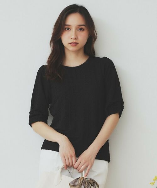 index / インデックス カットソー | シボジャカードタックギャザートップス【洗濯機洗い可】 | 詳細9