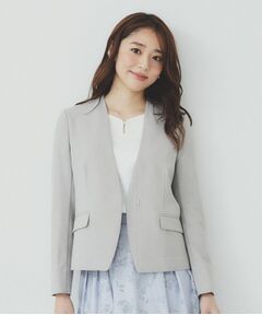 index / インデックス ノーカラージャケット | ストレッチノーカラージャケット/セットアップ対応可【洗える/イージーアイロン/抗ピル】