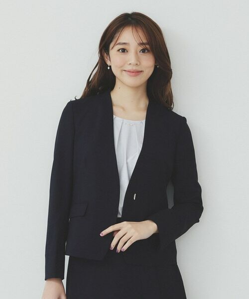 index / インデックス ノーカラージャケット | ストレッチノーカラージャケット/セットアップ対応可【洗える/イージーアイロン/抗ピル】 | 詳細11