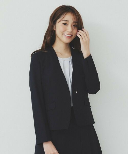 index / インデックス ノーカラージャケット | ストレッチノーカラージャケット/セットアップ対応可【洗える/イージーアイロン/抗ピル】 | 詳細12