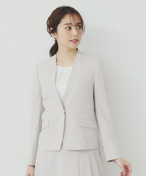 index / インデックス ノーカラージャケット | ストレッチノーカラージャケット/セットアップ対応可【洗える/イージーアイロン/抗ピル】 | 詳細17